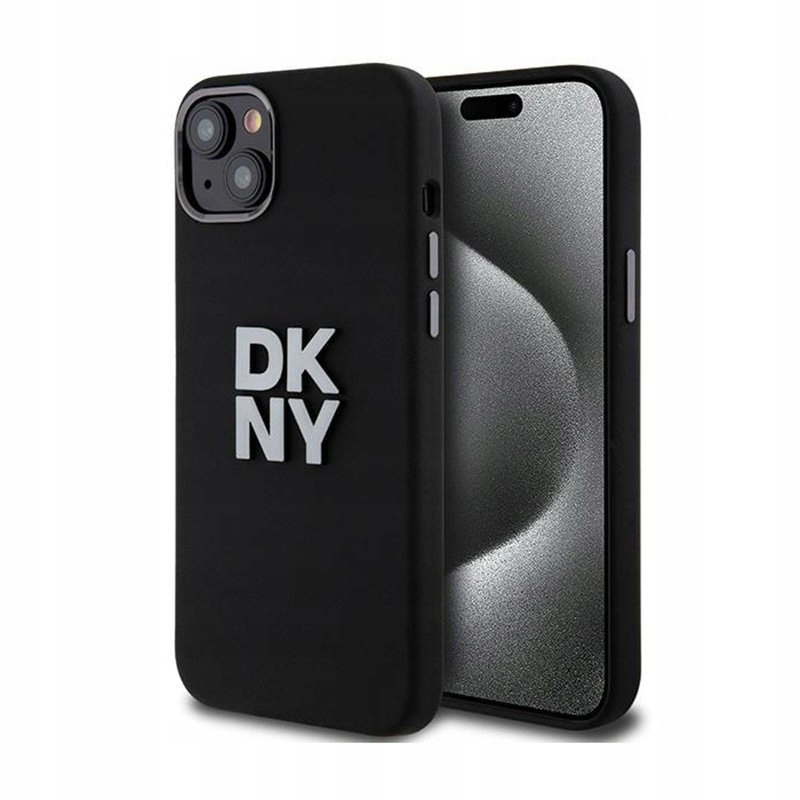 Dkny Liquid Silicone Metal Logo Pouzdro pro iPhone 15 14 13 (černé)