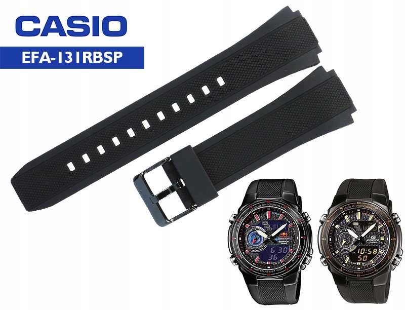 Originální pásek Casio EFA-131RBSP gumový teleskop Bonus 20 mm černý
