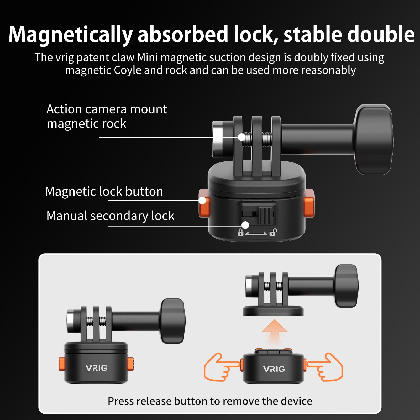 VRIG Zestaw Akcesoriów Do Gopro Hero Magnetyczny Adapter Szybkozłączka — miniatura 3