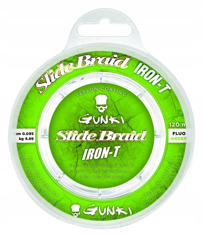Plecionka Gunki Slide Braid Iront 120M Fluo Green 0,119 MM 5,88 Kg