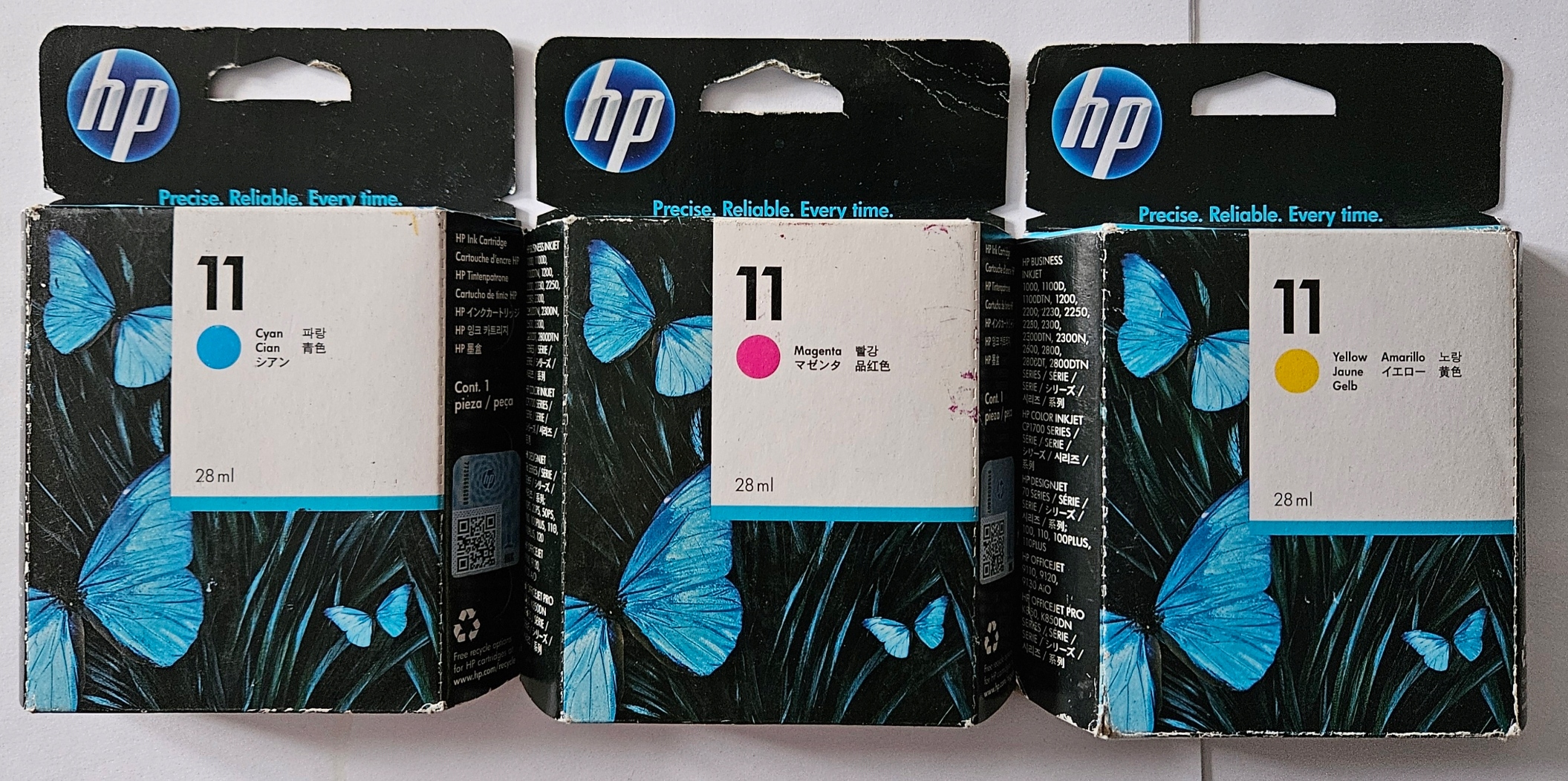 HP11 Cmy trzy tusze w zestawie C4836A C4837A C4838A