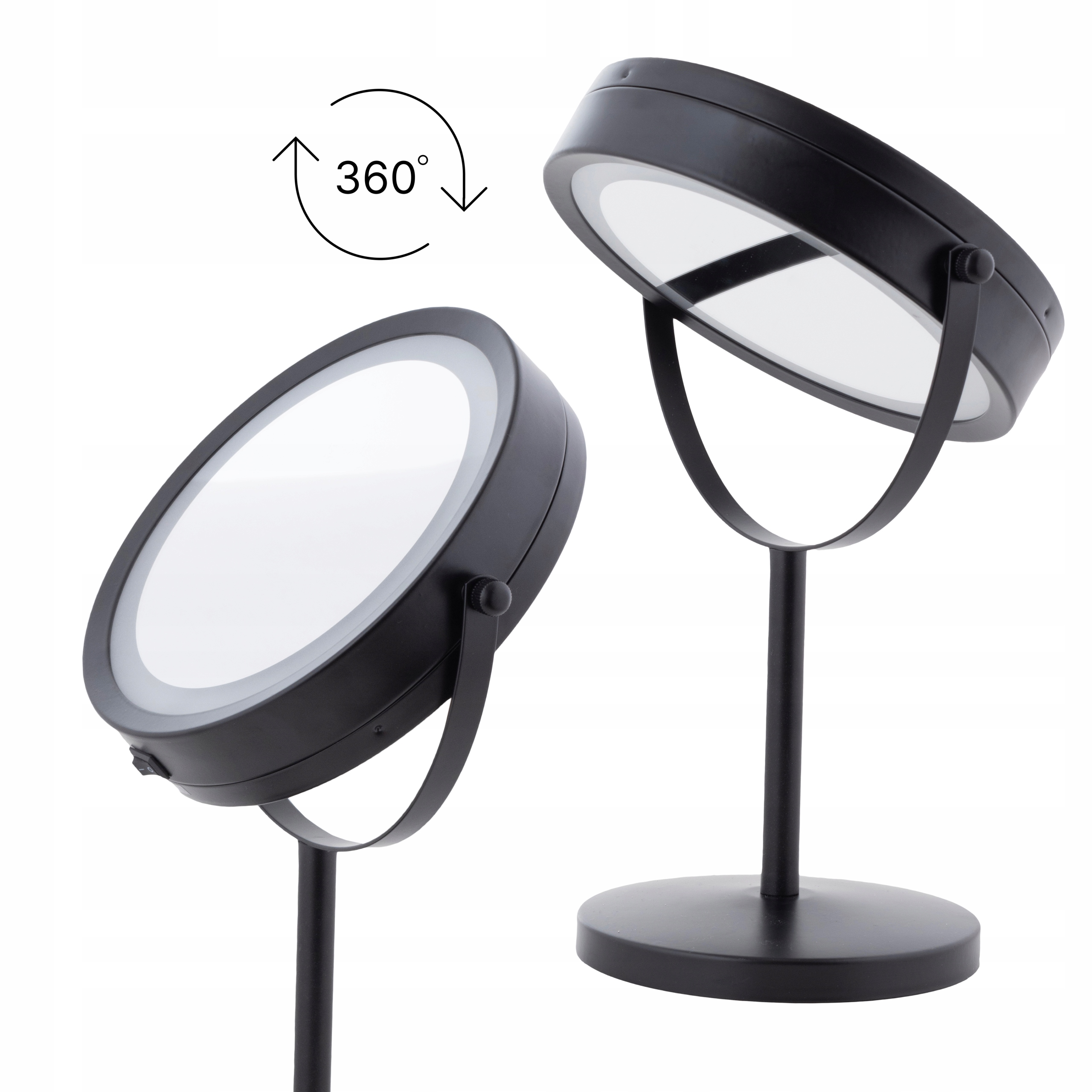 LUSTERKO KOSMETYCZNE DO MAKIJAŻU PODŚWIETLANE LED OBROTOWE DO MALOWANIA Typ lustra stojące