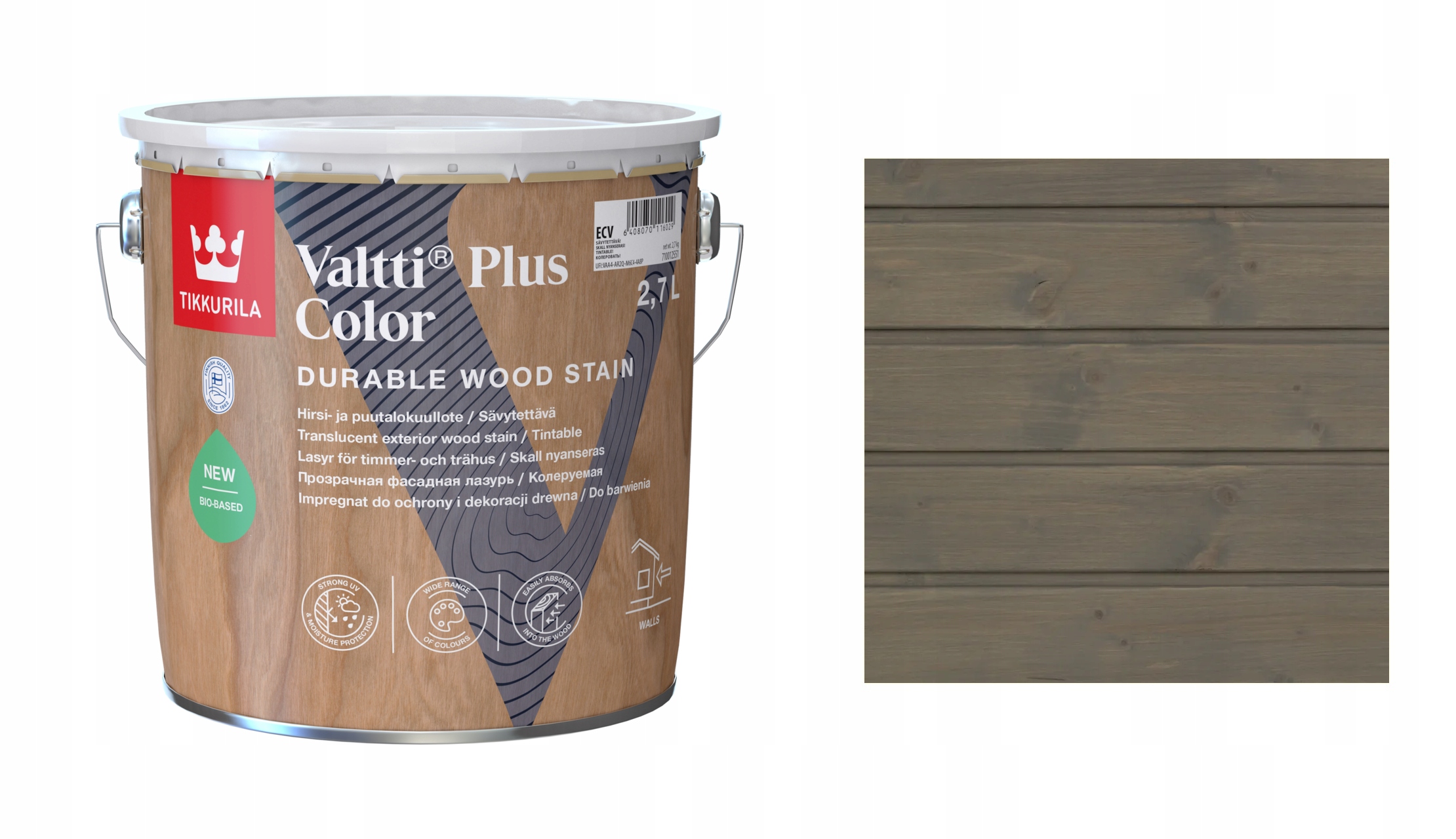 TIKKURILA VALTTI PLUS COLOR 2,7L 213A RAIN CLOUD - IMPREGNAT SZYBKOSCHNĄCY