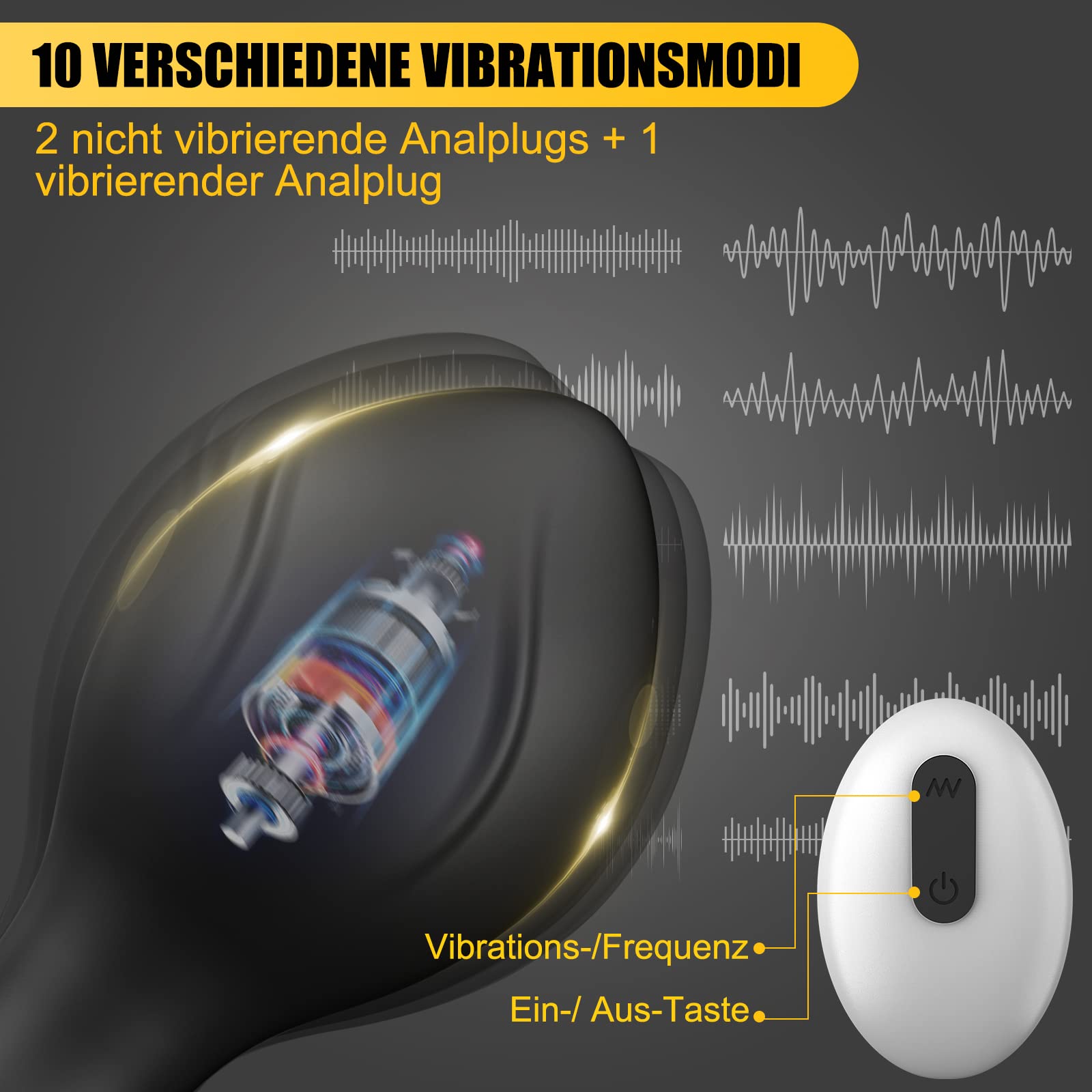 MEETEEL Duży Wibrator Analny 10 Trybów Stymulacja Prostaty Dla Par — miniatura 3