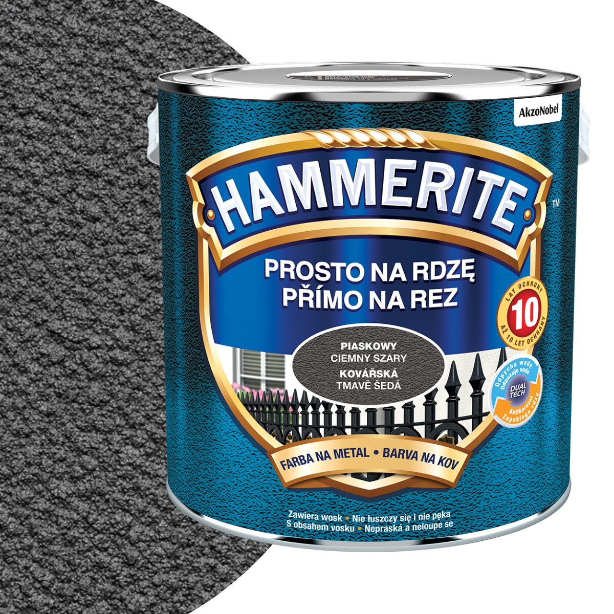 Hammerite Prosto na Rdzę 2,5L Ciemny Szary
