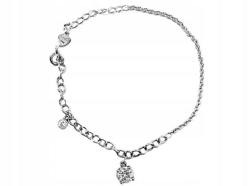 Stříbrný náramek 925 řetízkový s bílými zirkony jako dárek