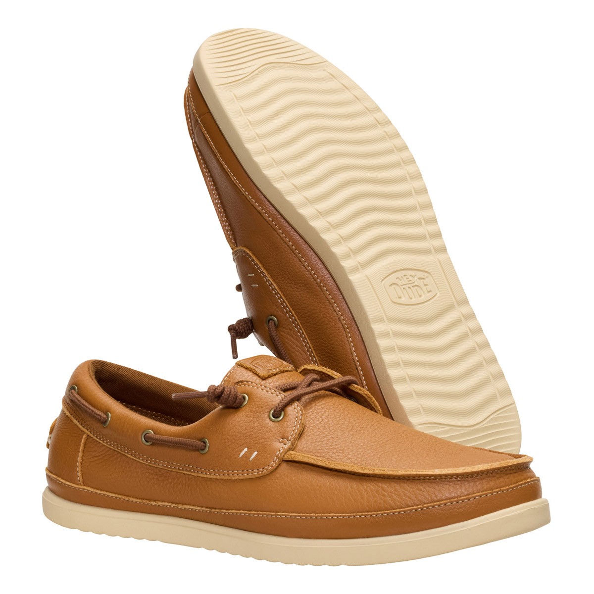 HeyDude Harbor Lo 45094-2MA hnědé kožené mokasíny M13 46