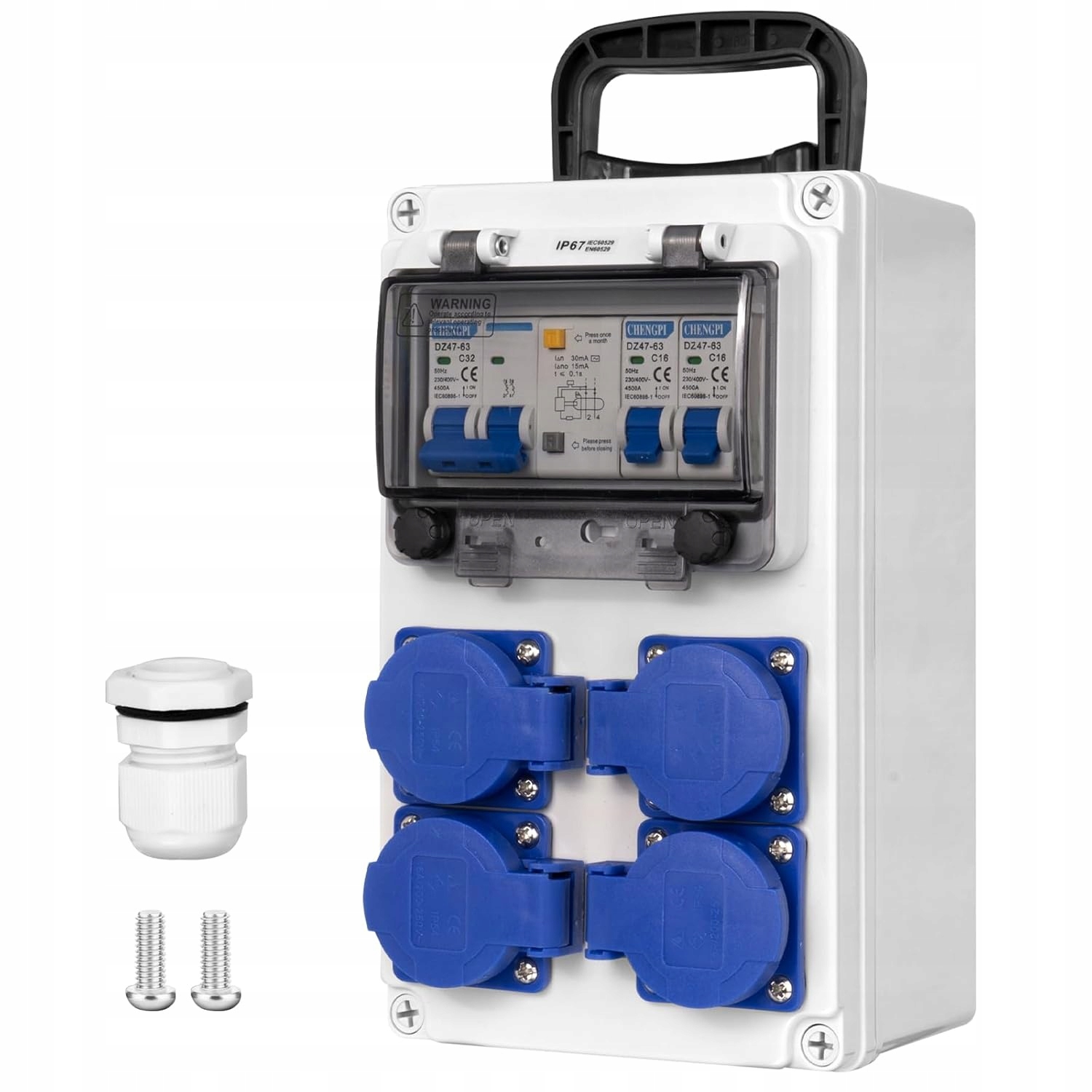 Přenosná elektrická skříňka 250V/16A – Kontrola a bezpečnost Chengpi