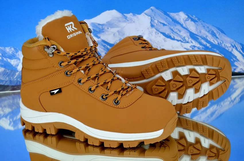 BUTY ZIMOWE OCIELANE TREKINGOWE SPORTOWE GÓRSKIE Długość wkładki 25.8 cm