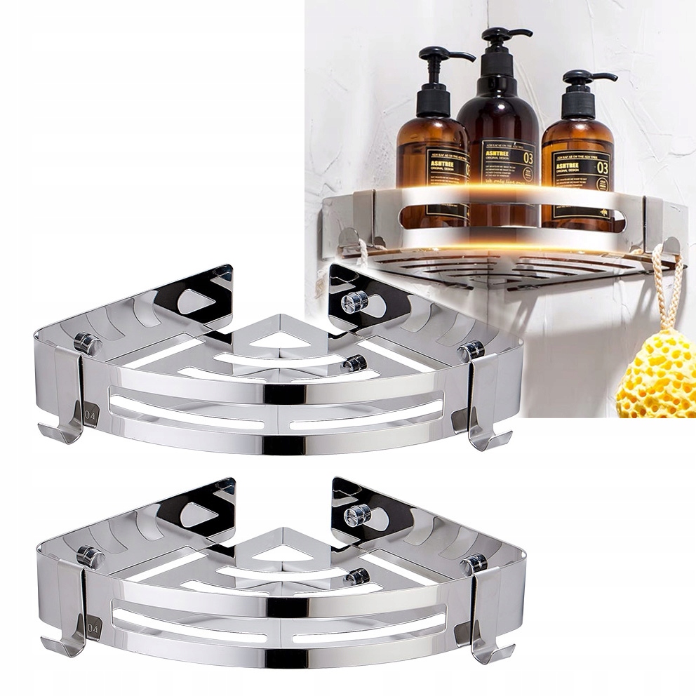 2X ванная комната душевая полка серебро лофт сталь