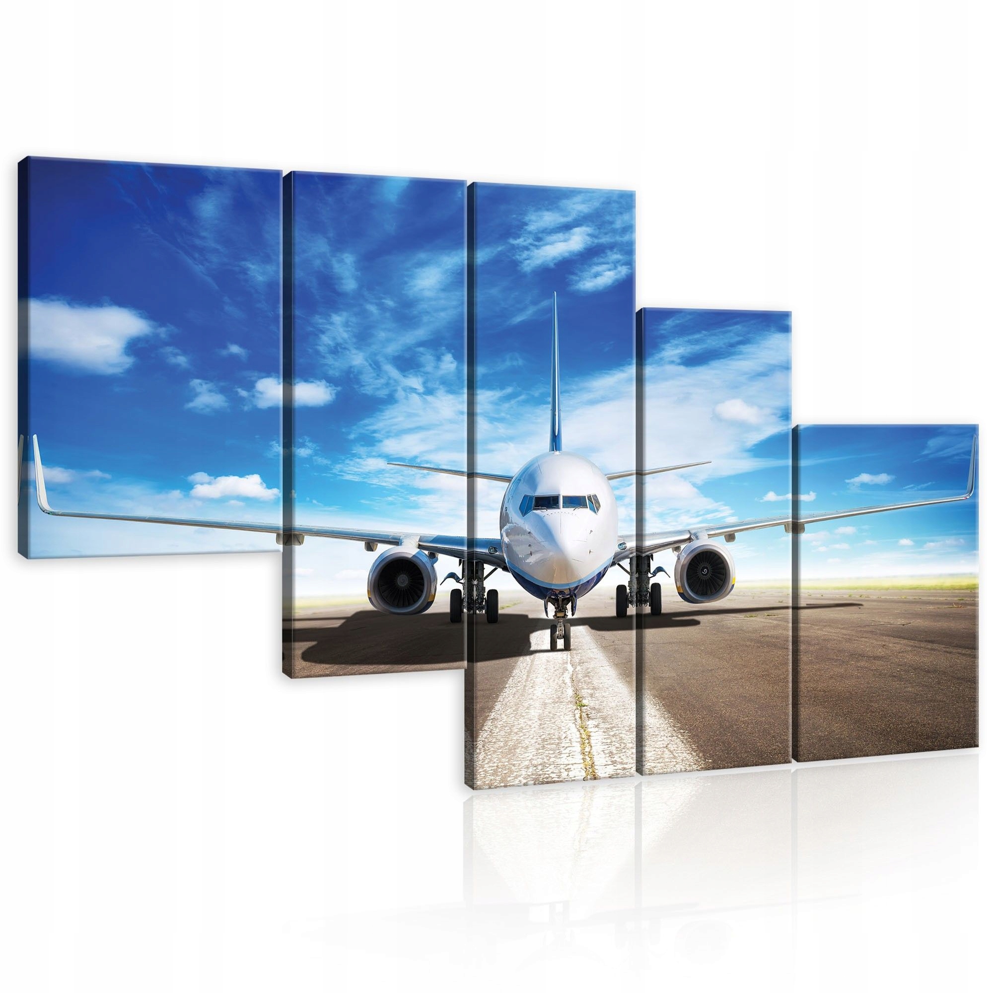 Obraz 170x100 Lietadlo letisko pristávacia dráha obloha oblaky let cestovanie