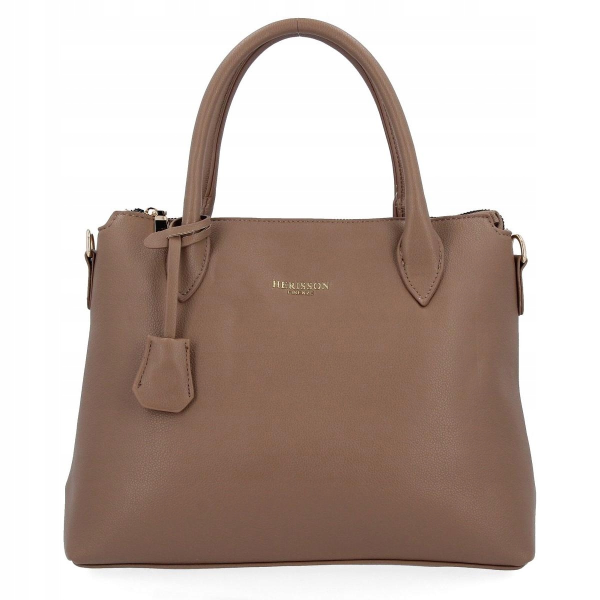 Torebka Damska Kuferek Skóra Ekologiczna Ciemny Beż Herisson 1702A713 Marka HERISSON