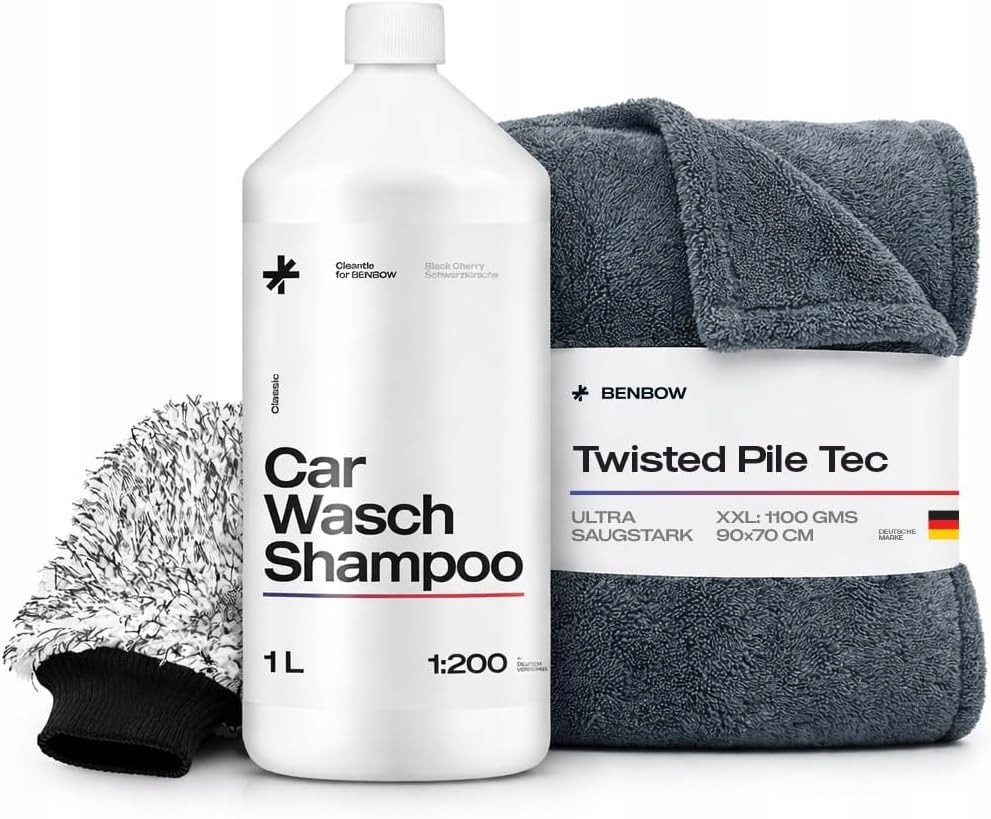 Szampon do mycia auta 1L rękawica Ręcznik 1100GSM! Mycie I Osuszanie