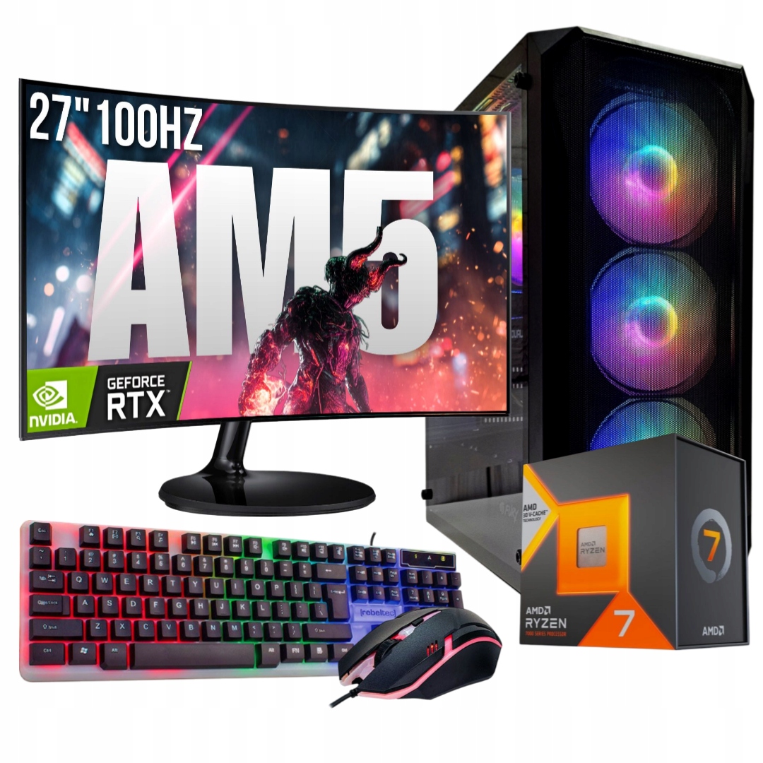 Herní Set Hellstorm R7 7800X3D/32GB/RTX5070/1TB M.2 SSD/W11/27"100Hz