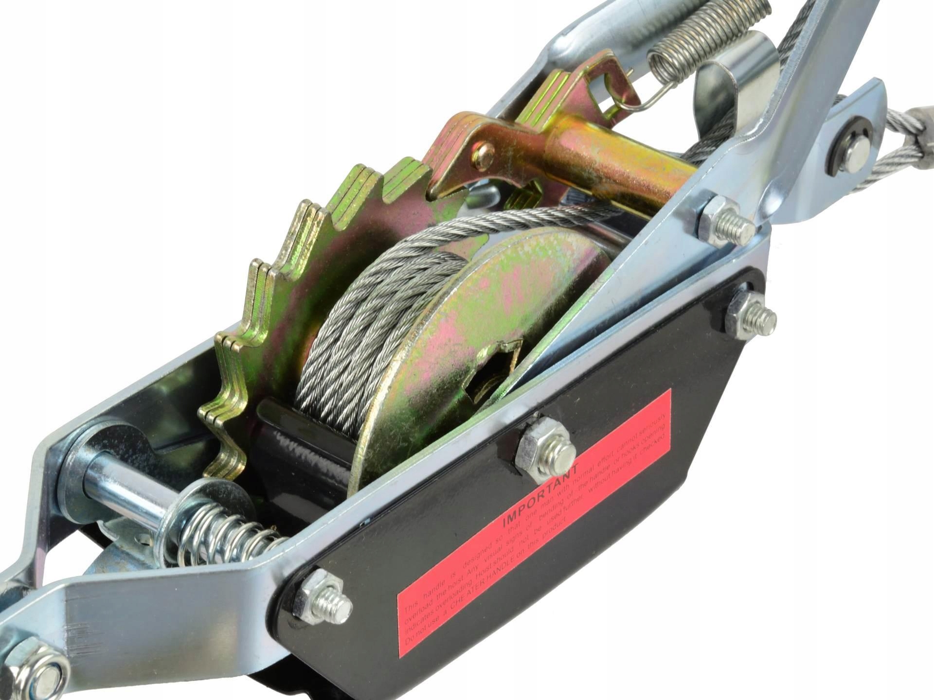 WYCIĄGARKA WCIĄGARKA LINOWA RĘCZNA 2T 2,5M GEKO Zasilanie ręczne