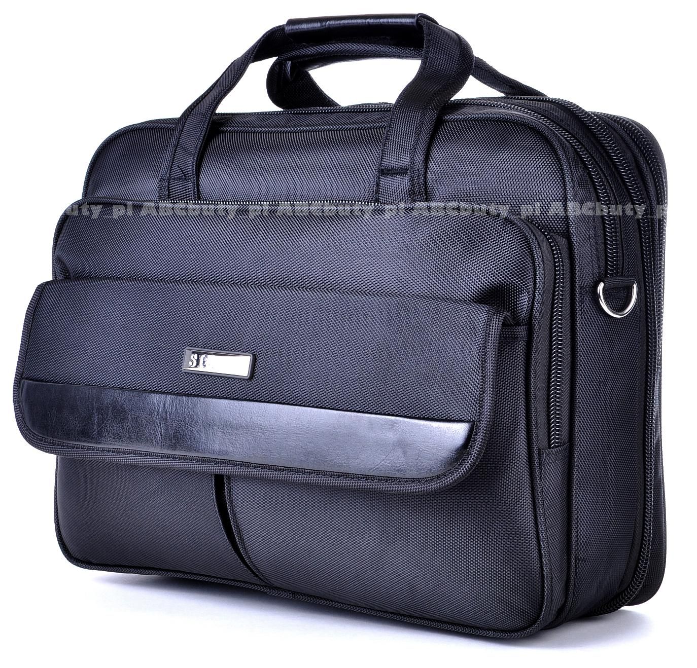 G1-10 CZARNA TORBA MĘSKA NA RAMIĘ LAPTOPA AKTÓWKA Długość paska 150 cm