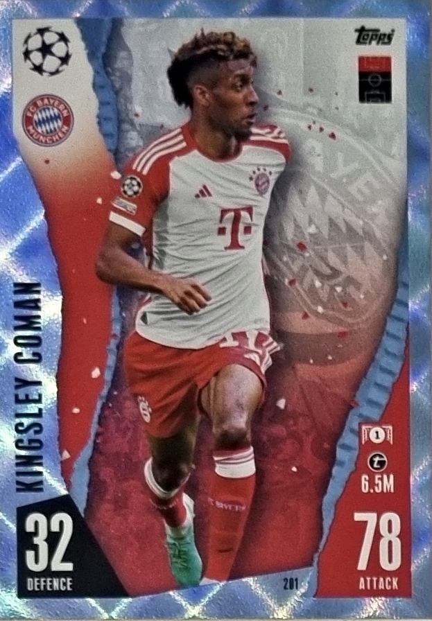 Topps Match Attax 2023/2024 Crystal 201 Kingsley Coman Bayern Monachium