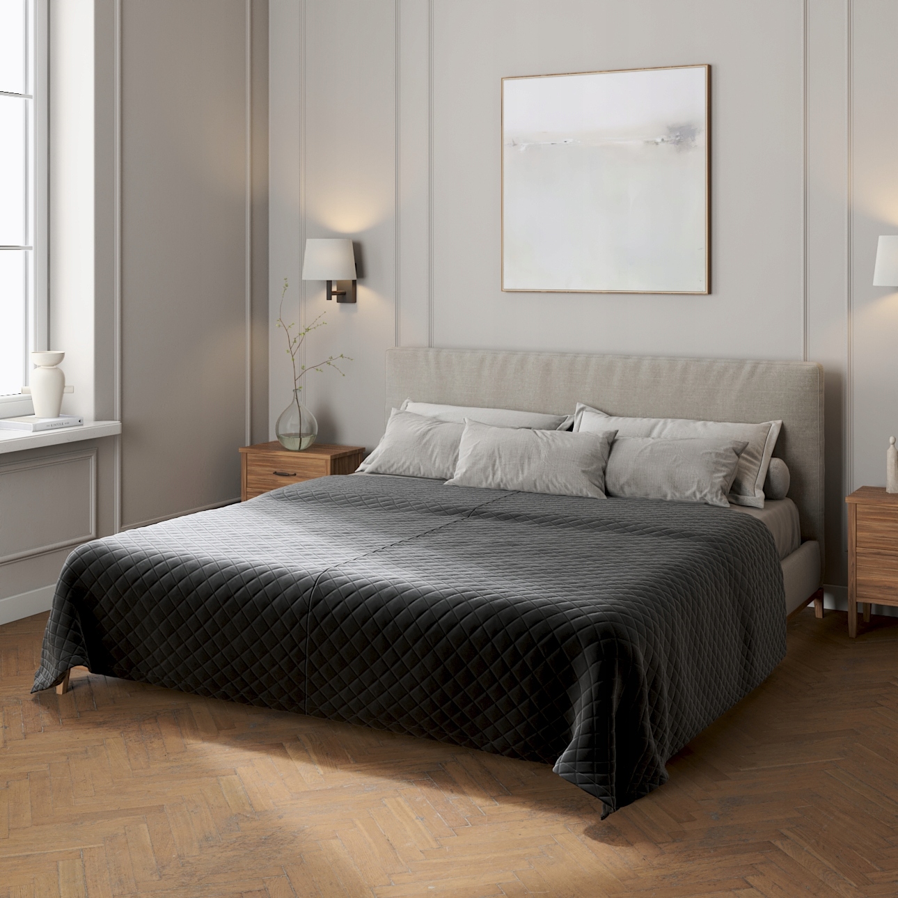 Dekoria Prošívaný přehoz v odstínech šedé barvy