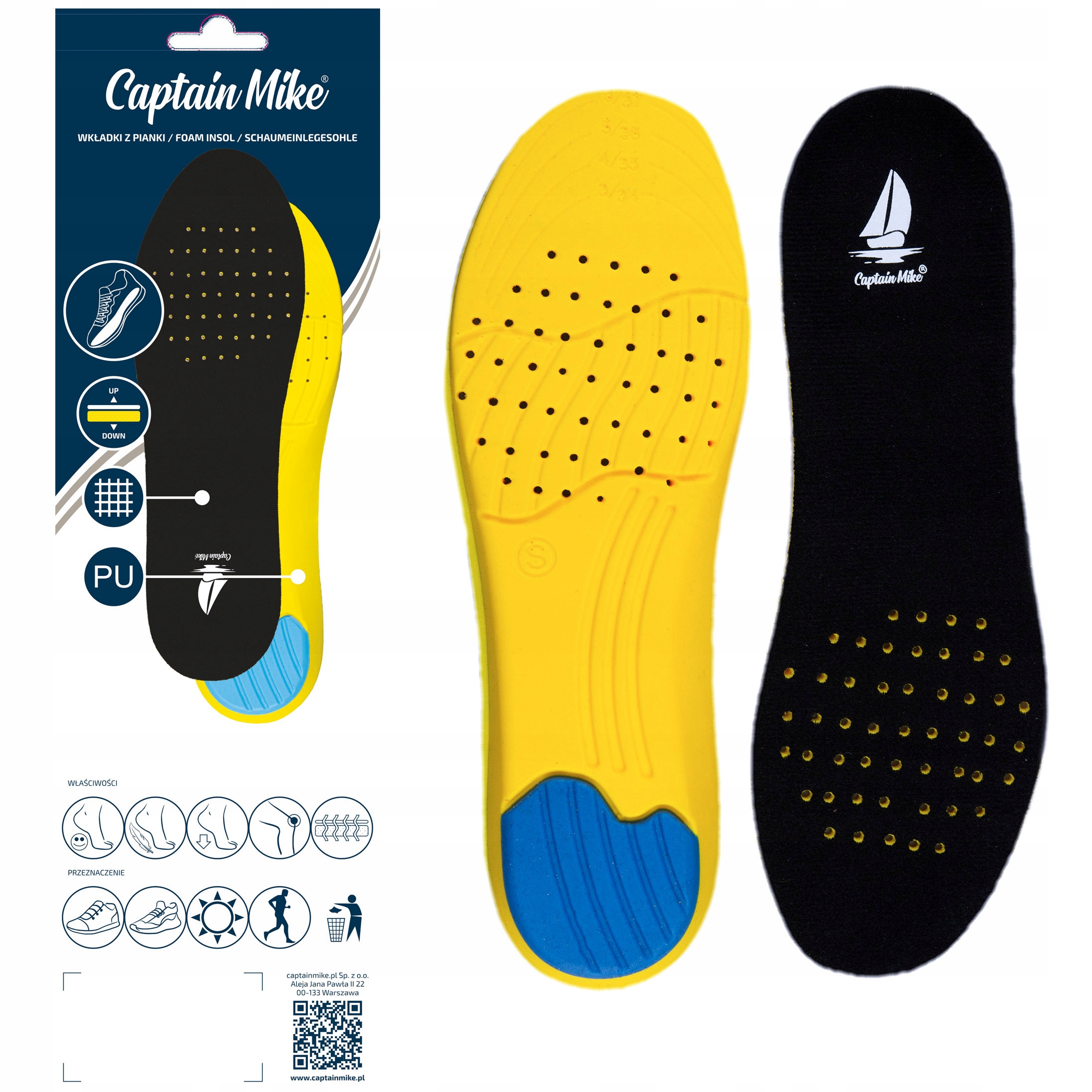 

Wkładki do butów do biegania amortyzujące Sport 40