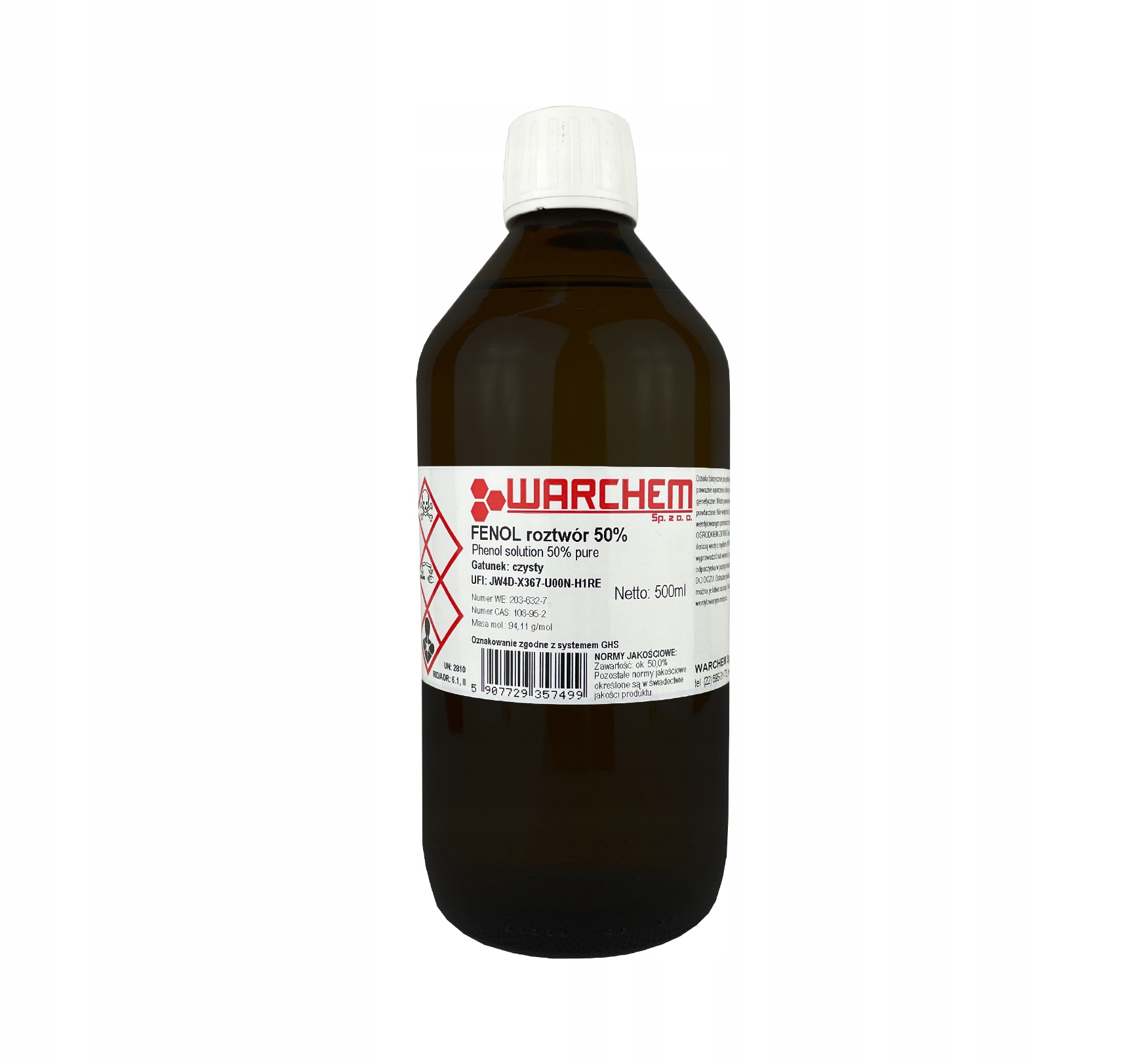 

Fenol roztwór 50% czysty 500ml