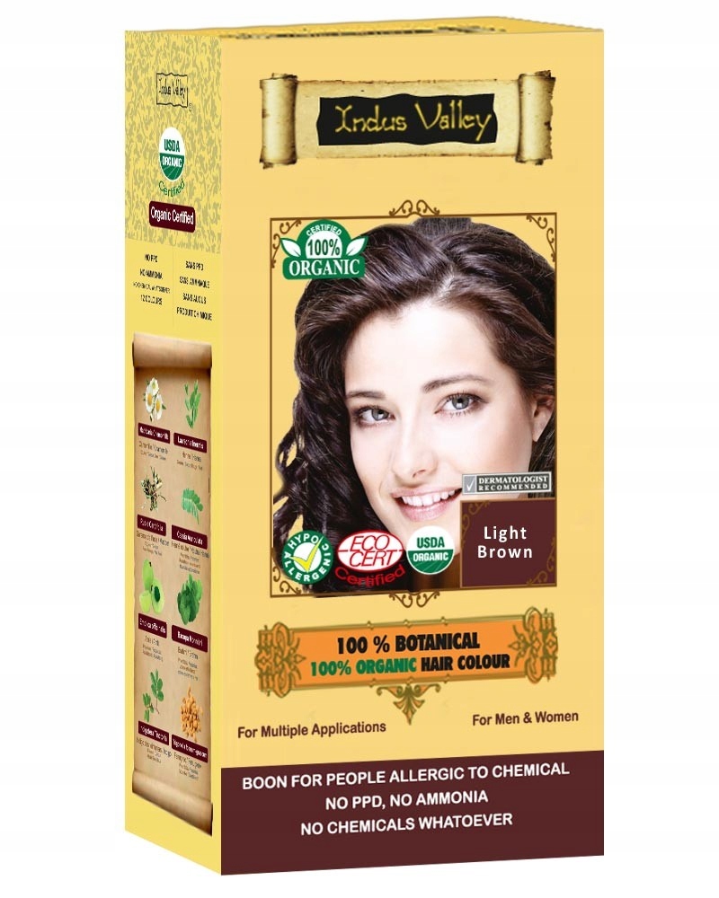 

Ziołowa Farba Z Henną Jasny Brąz Ecocert 120 g