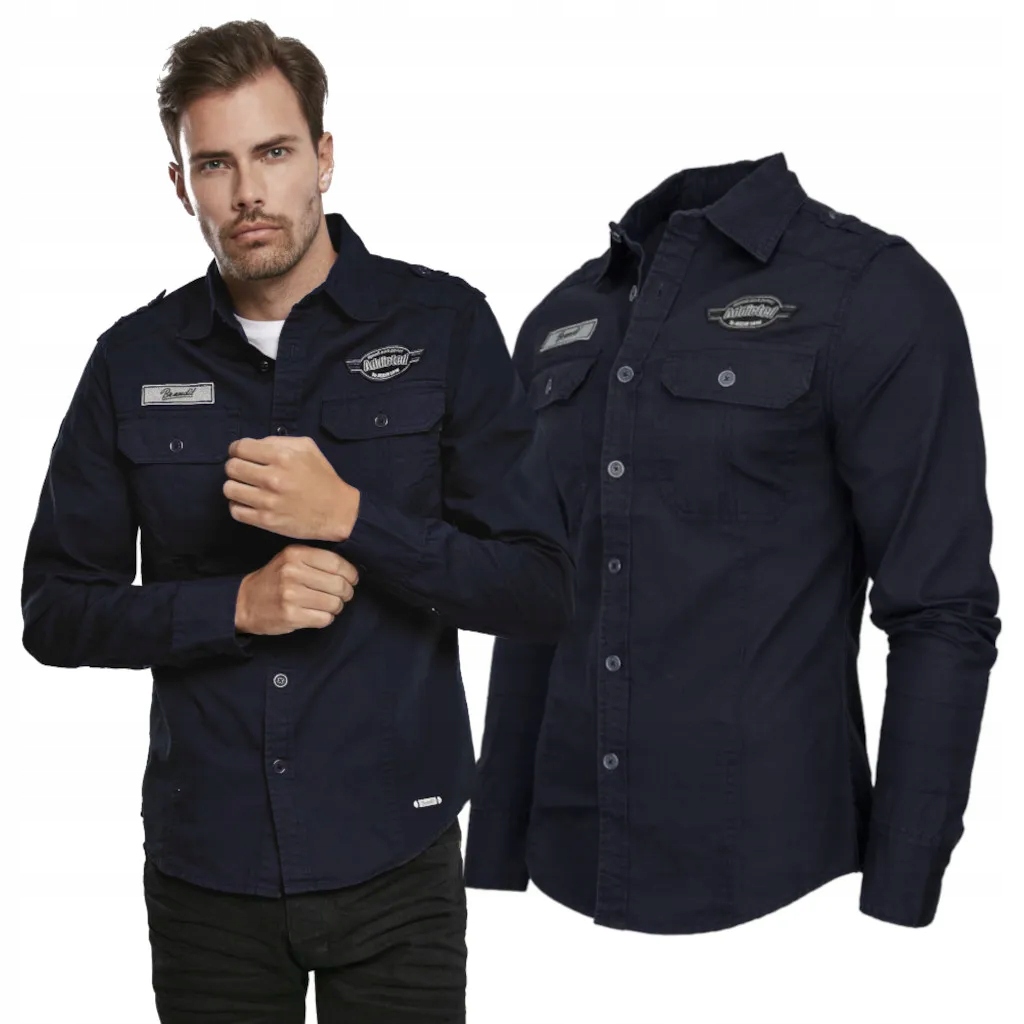 Košile s dlouhým rukávem Brandit Luis Vintageshirt navy 4XL [4XL]
