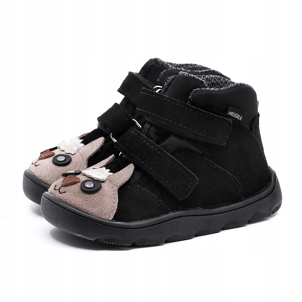 Mrugała Neko 6224/5-92 Barefoot alpaca black Te-por na rzepy roz.26