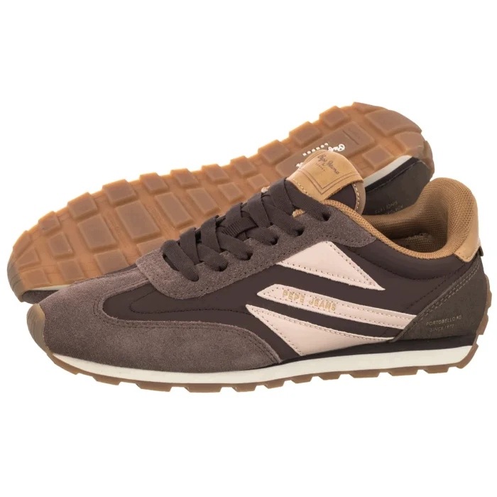 Dámské tenisky Pepe Jeans Jane Sporty Brown PLS400045 Hnědé