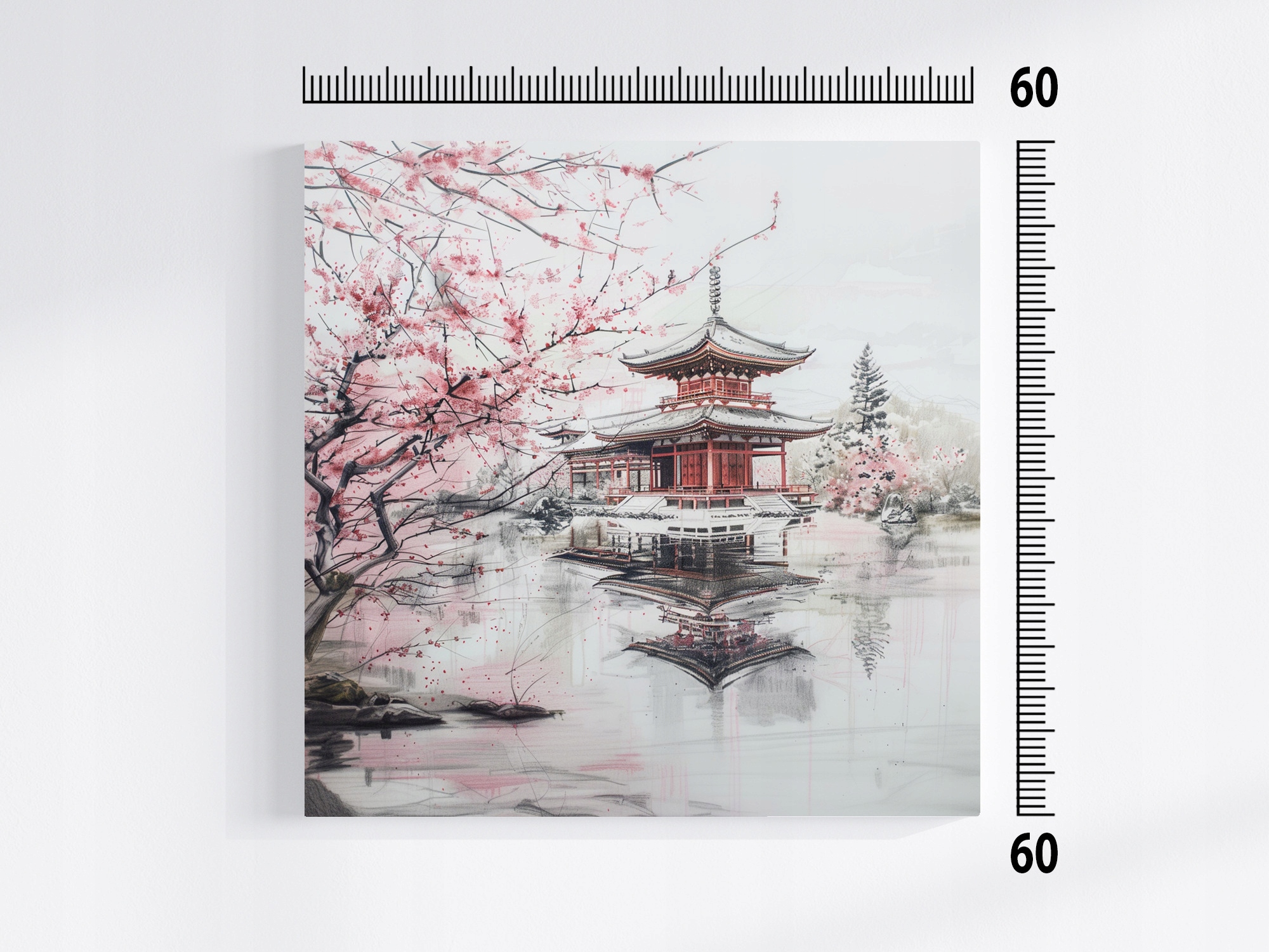 Obraz Na Plátně Japonský Višeň Pagoda Orient 60x60