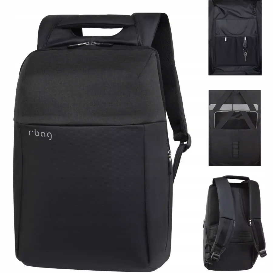 R-bag Pánsky Mestský Batoh Na Notebook 13-15,6" Tablet S Usb Fort Black