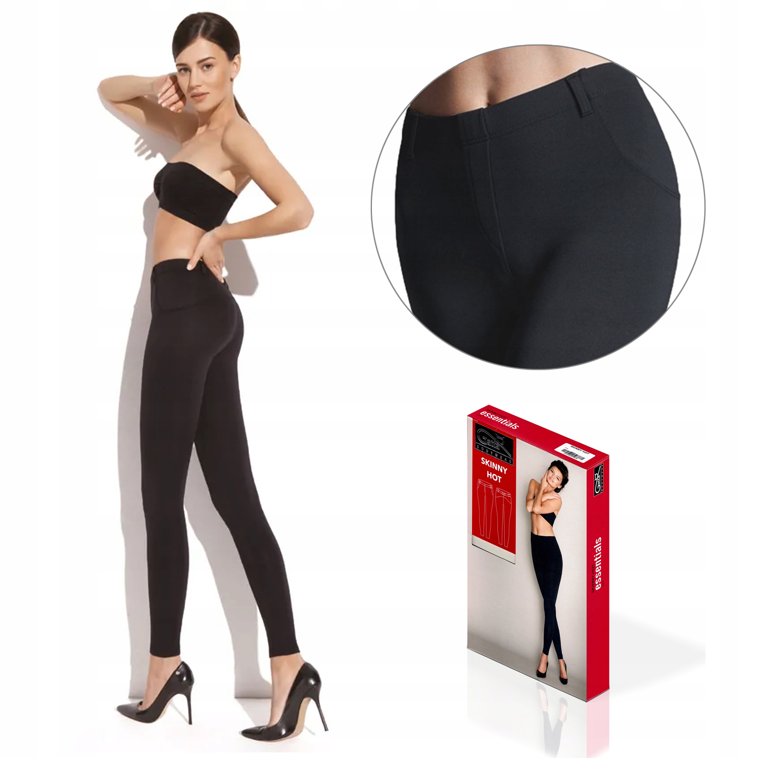 

Legginsy Skinny Hot Gatta, spodnie, czarne, XL