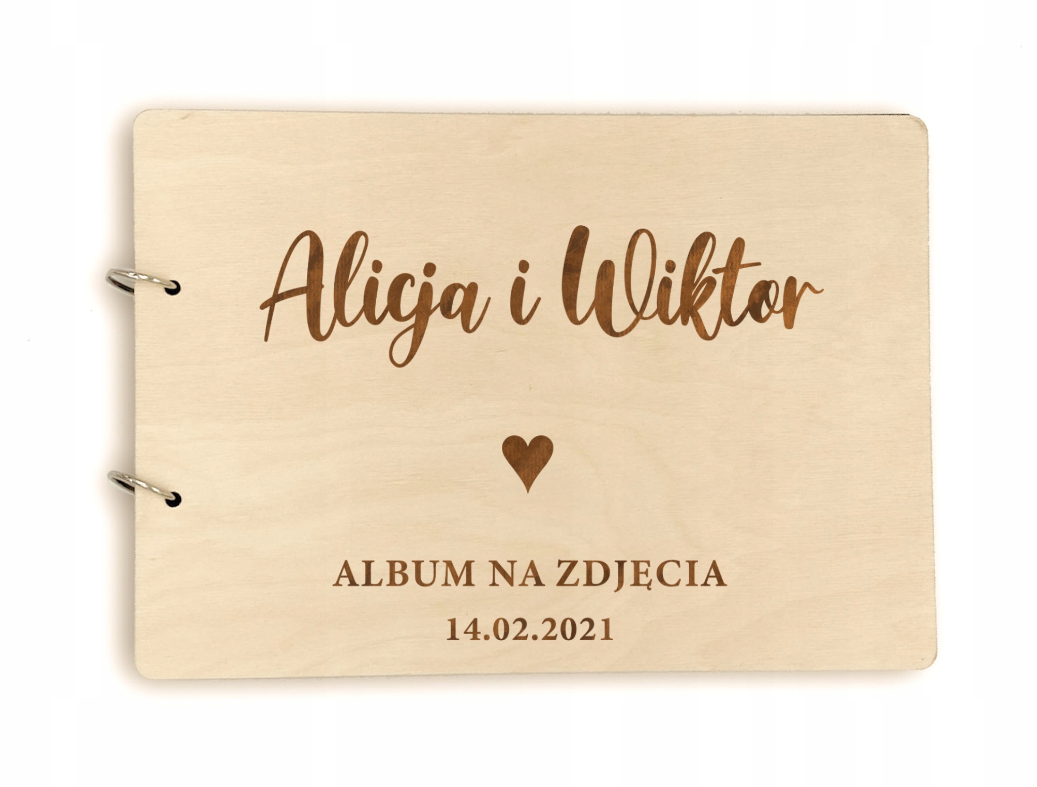 

Drewniany Album Ślubny Na Zdjęcia Rocznica Prezent
