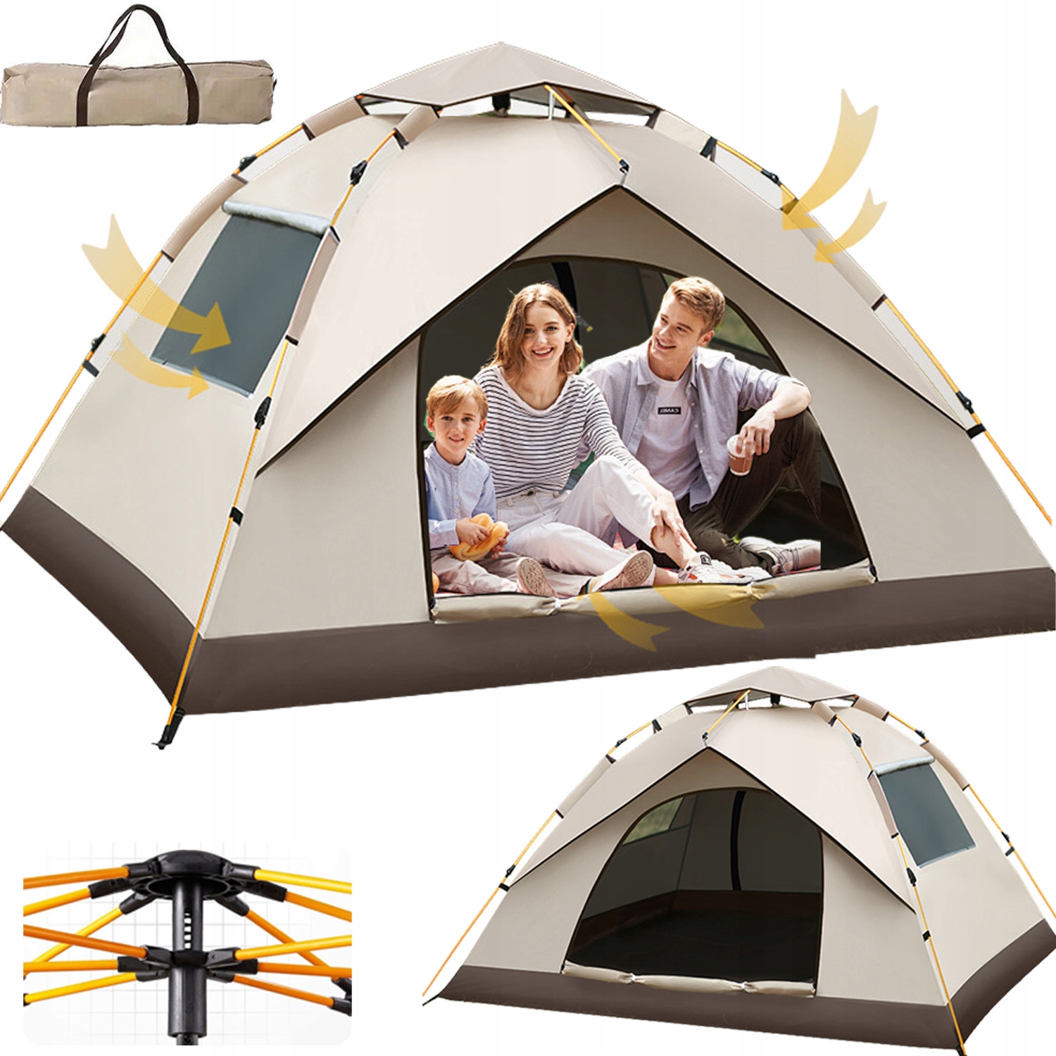 Stan Rodinný Turistický Kemp 2-3 Osobní Automatický 2 Okna