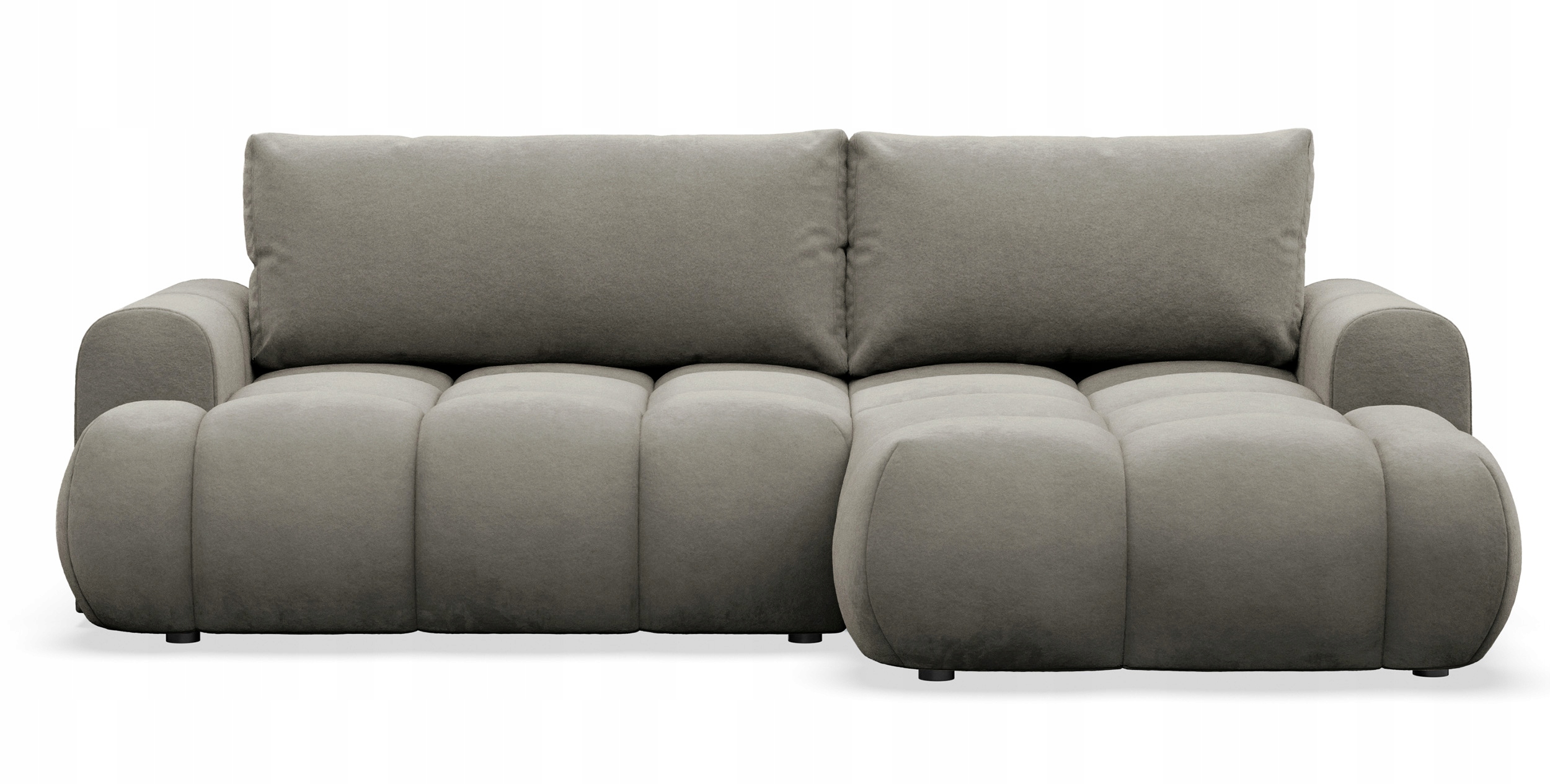 Rohová Sedací Souprava s funkcí spaní Ombo Mini, tmavě béžová, hydrofobní velur, pravá barva