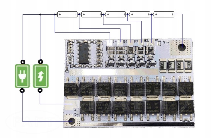 BMS 5S 100A balanser Li-ion 18650 Producent ACS
