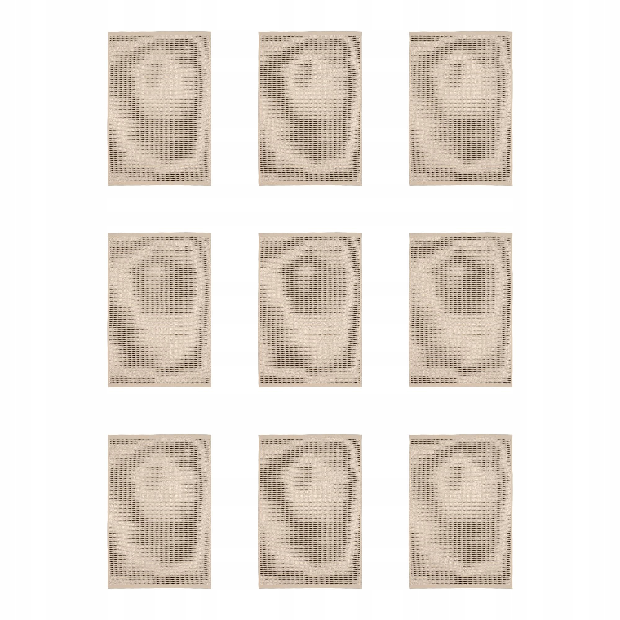 9 ks Koberec tkaný na plocho, přírodní, černý, 120 x 180 cm Starreklinte