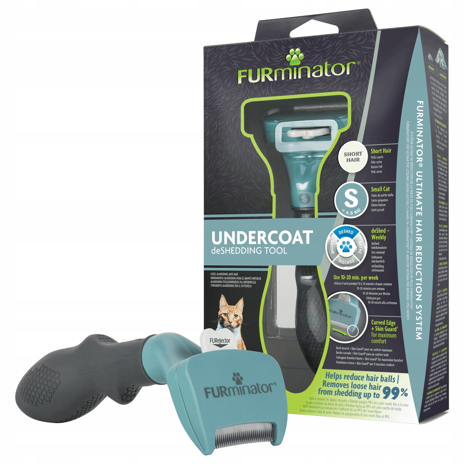 Levně FURminator Undercoat Tool kočky krátkosrsté kartáč hřeben Small "s"
