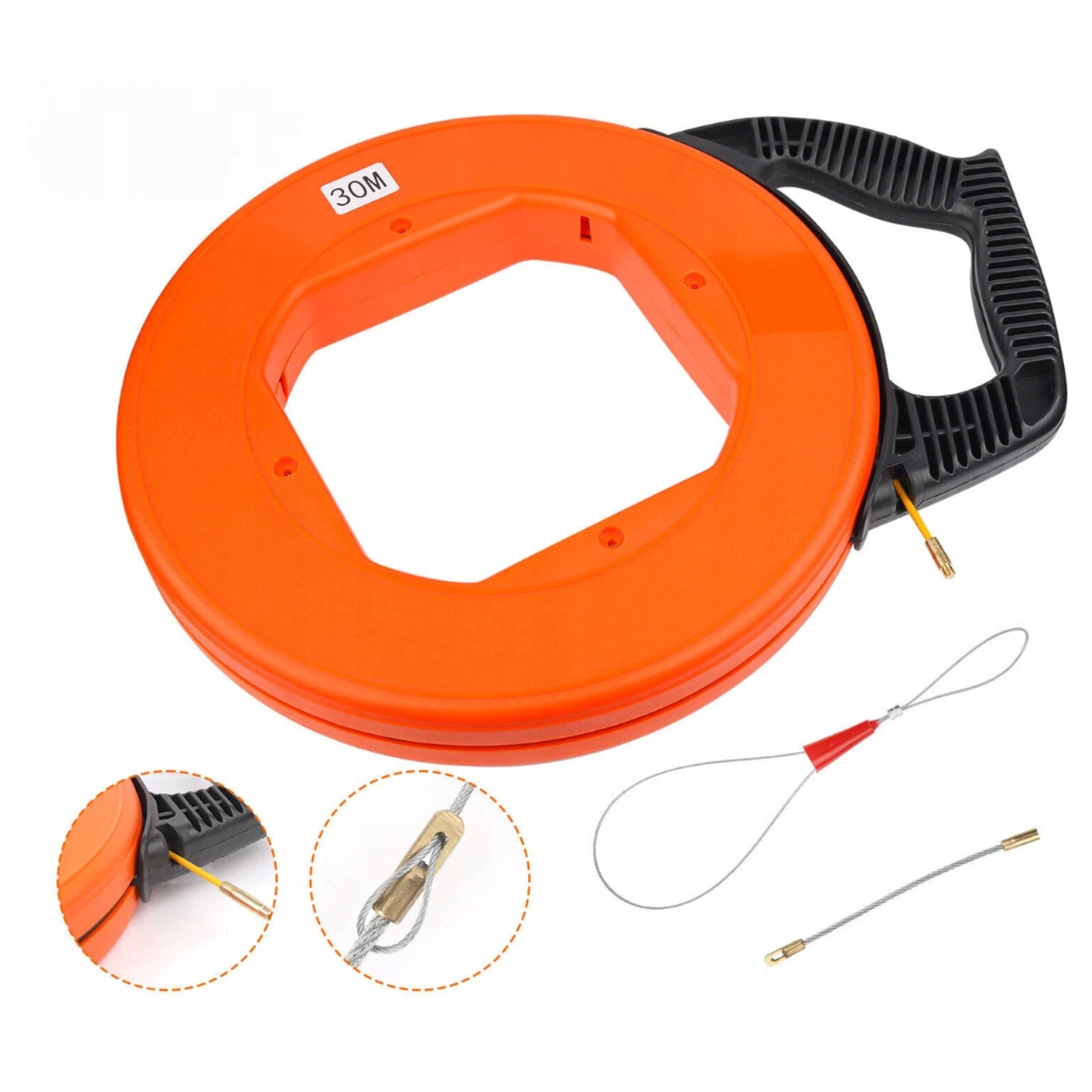 30 M Dálkové Ovládání Lanko Pro Protahování Kabelů Ocelové Vlákno Skleněná Kazeta 30 M