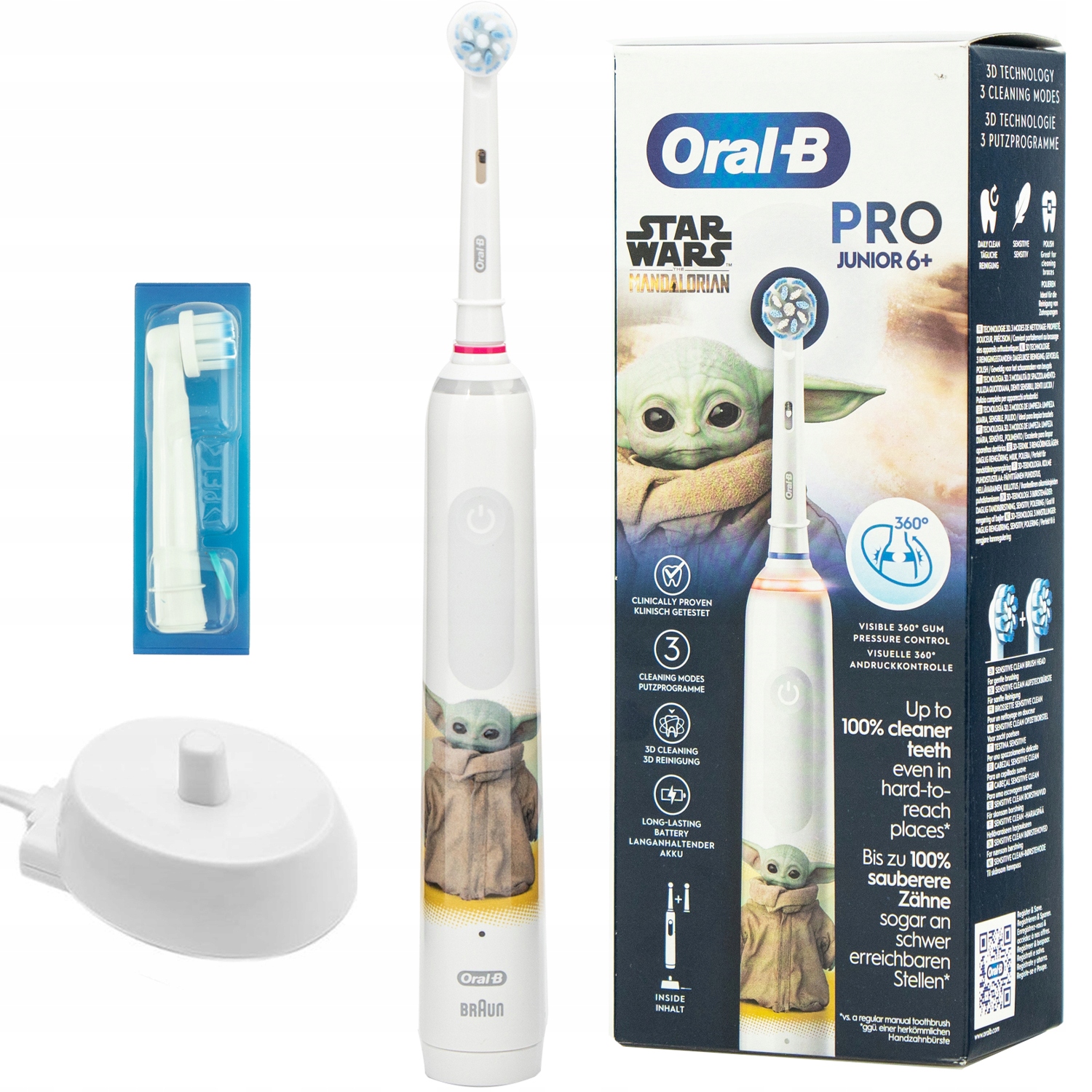 Szczoteczka Elektryczna Oral-b Junior Pro Star Wars Dla Dzieci Mały Yoda