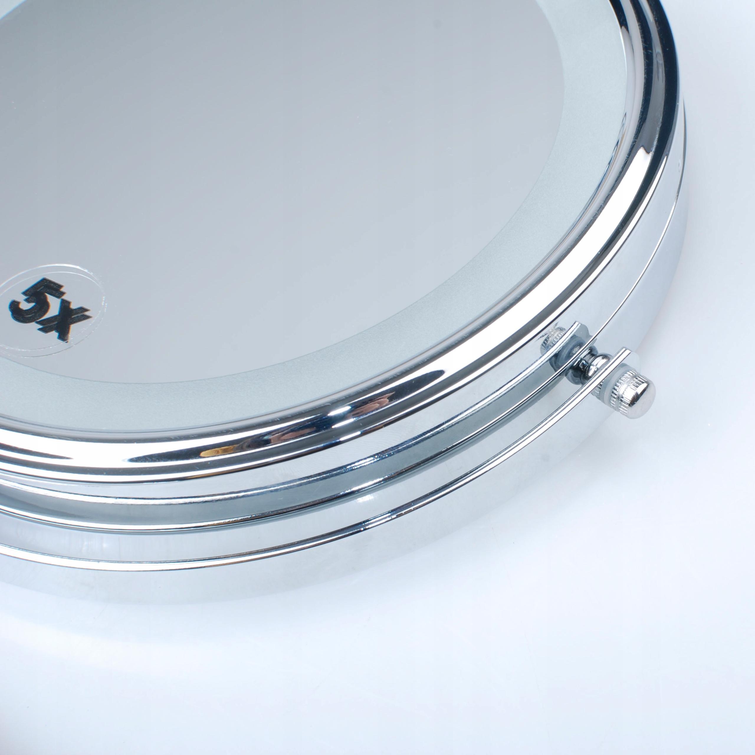 LUSTERKO LED KOSMETYCZNE DWUSTRONNE ŚCIENNE chrom Kształt koło