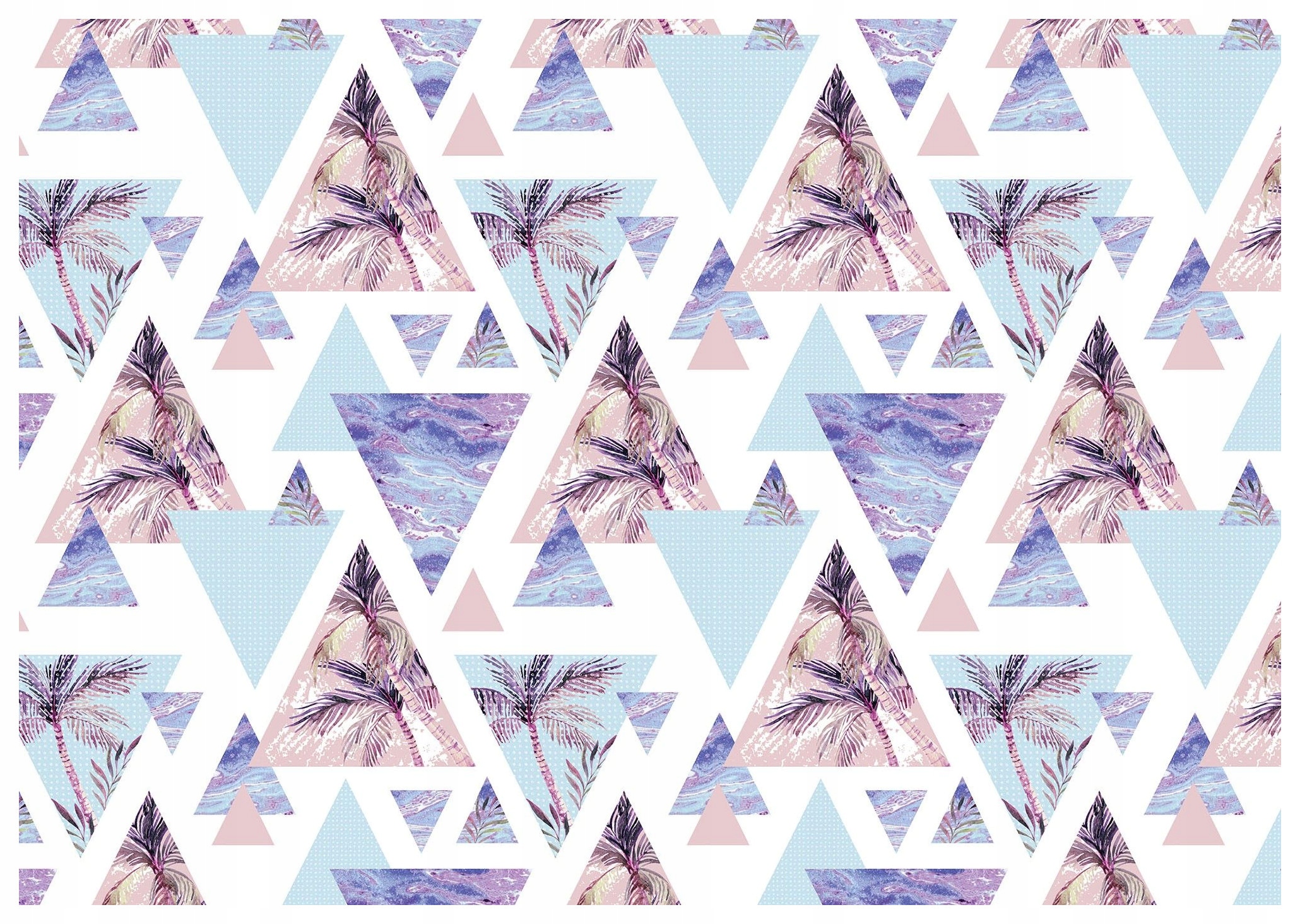 Fototapeta flizelina Akvarijní trojúhelníky s palmami abstrakce 416x254 lepidlo