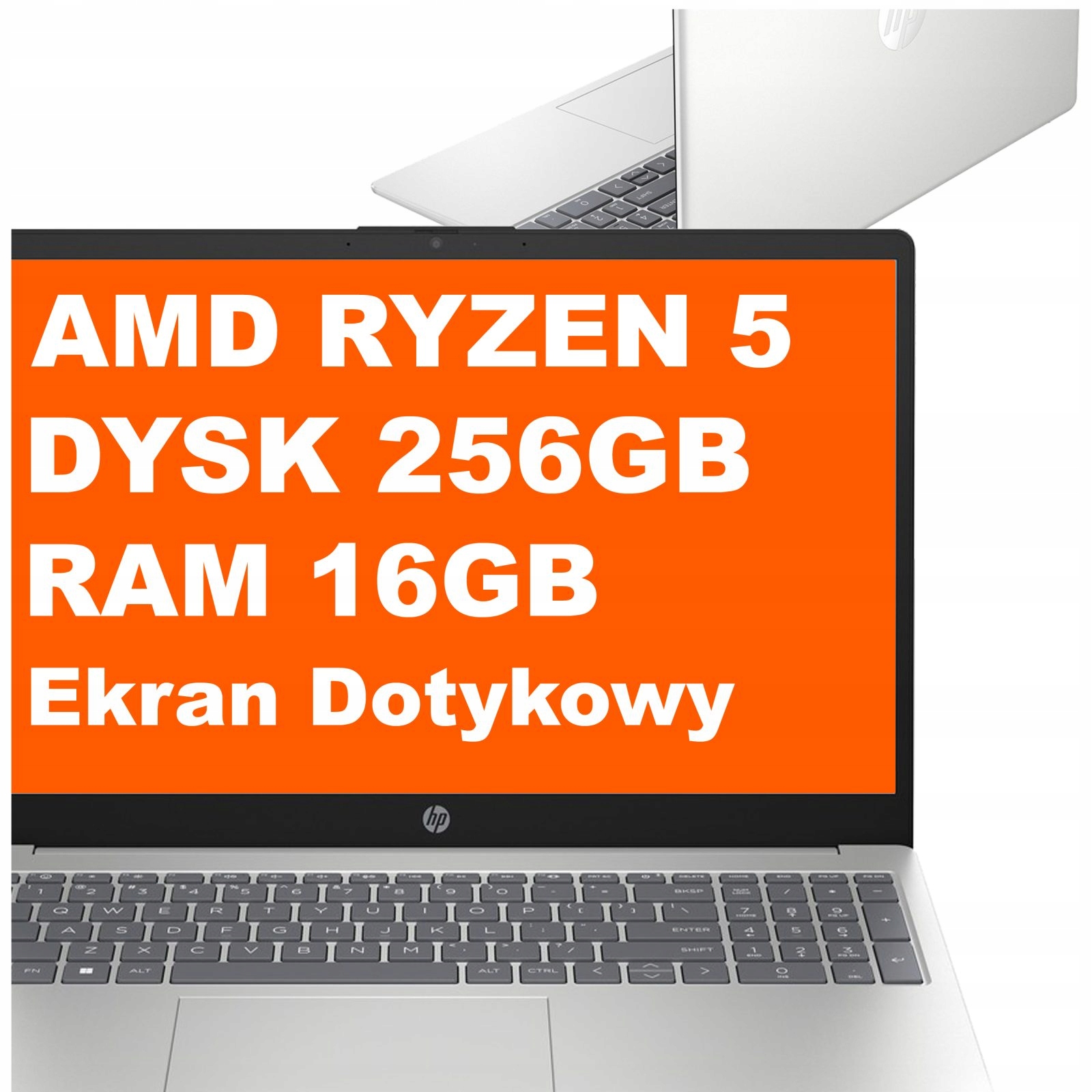 Laptop Hp 15-fc Ryzen 5 16GB 256GB Amd Radeon Hd Dotyk Win 11 Srebrny