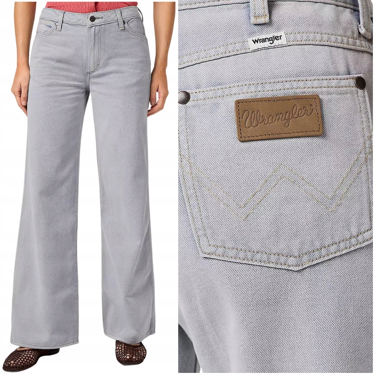 Wrangler World Wide volné široké dámské džínové kalhoty palazzo W27 L32