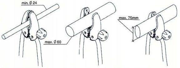 4x Bagażnik rowerowy na dach uchwyt HOMAR 3 ALU Długość 145 cm