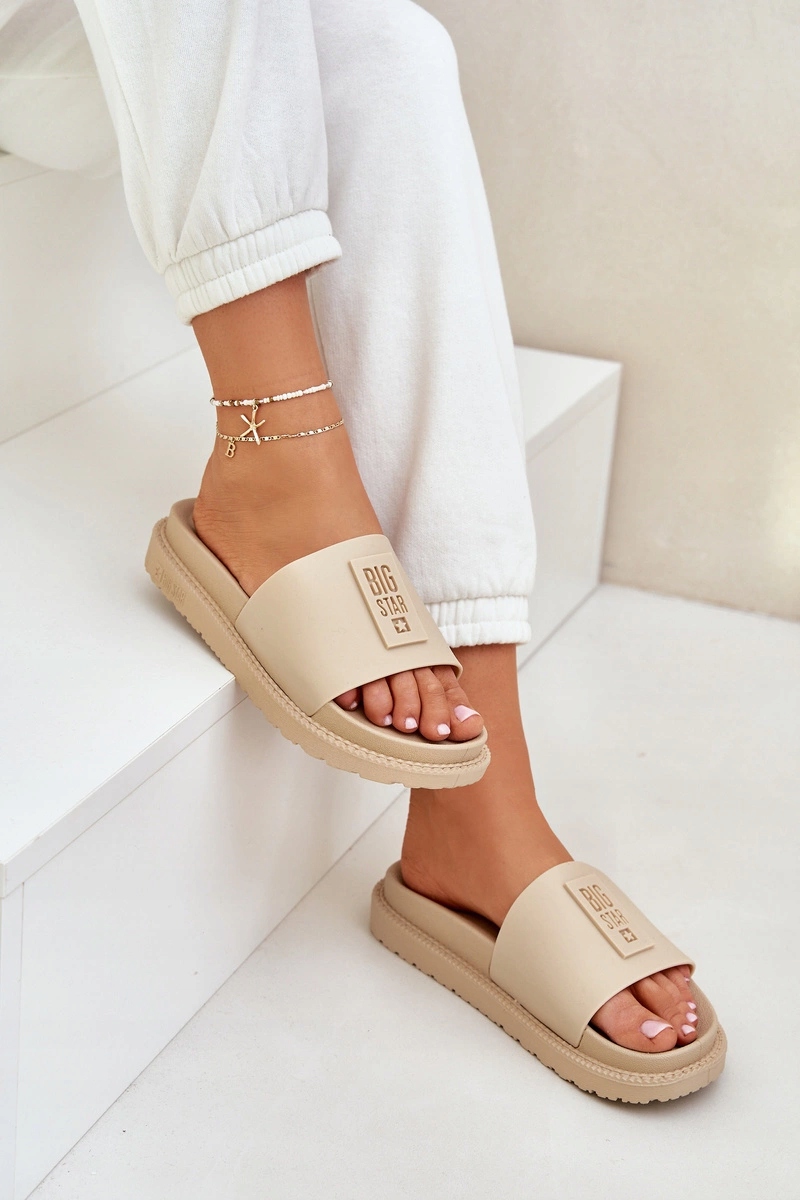 KLAPKI DAMSKIE BIG STAR LL274A210 BEŻOWE PLAŻA DOM BASEN 38 Kolor beżowy