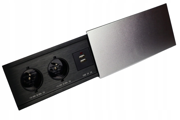 

Gniazdo chowane wpuszczane w blat srebrne Usb