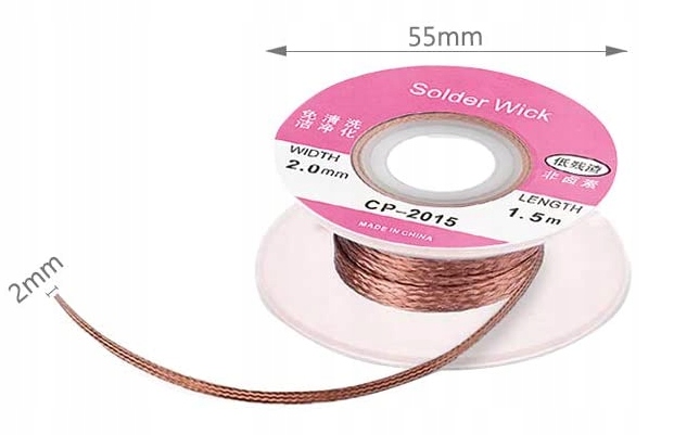 TAŚMA ROZLUTOWNICZA PLECIONKA 2MM X1,5M LUTOWNICZA Kod producenta CP-2015