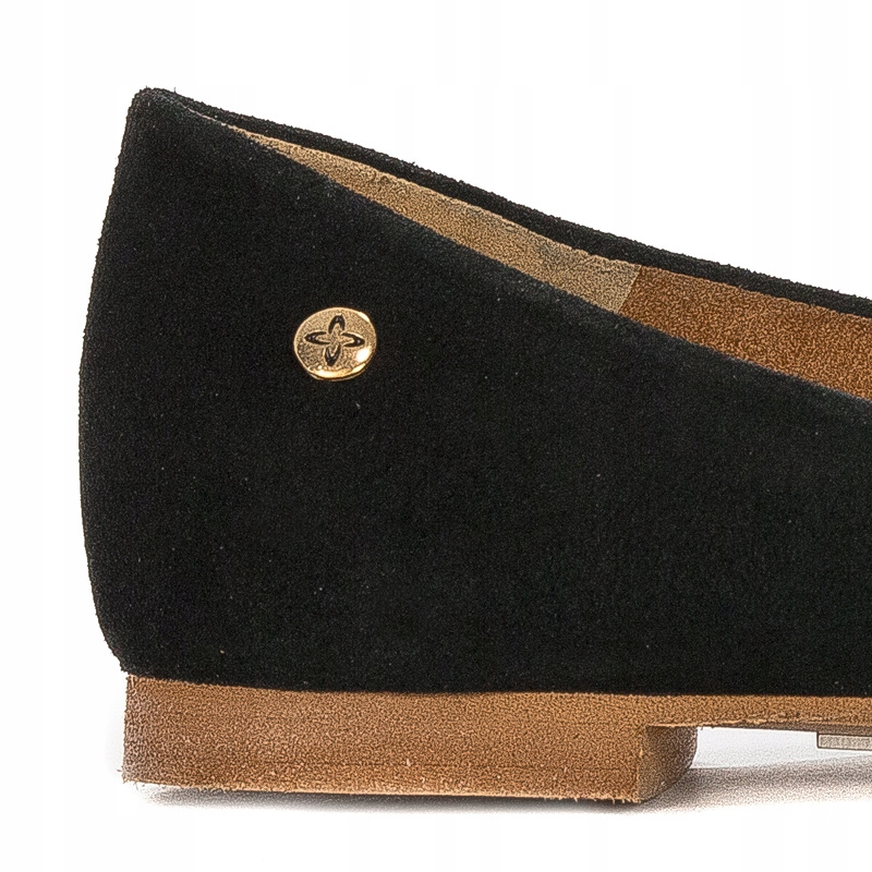 Baleriny Maciejka 04100-46 skóra welur czarne r.40 Wzór dominujący bez wzoru