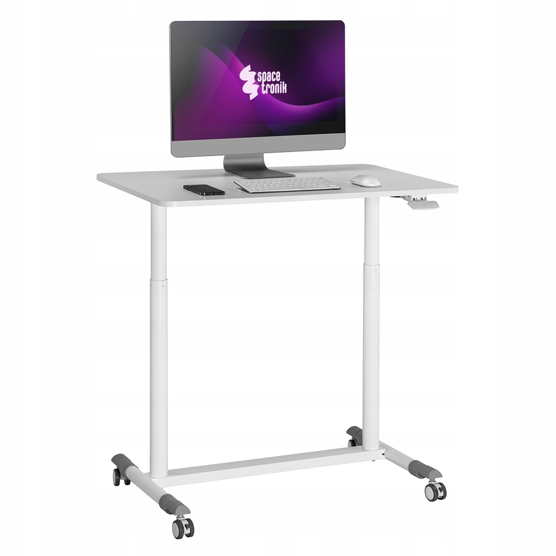 Mobilný písací stôl 91x56 cm 10 kg Regulácia výšky 70-107 cm Spacetronik biely