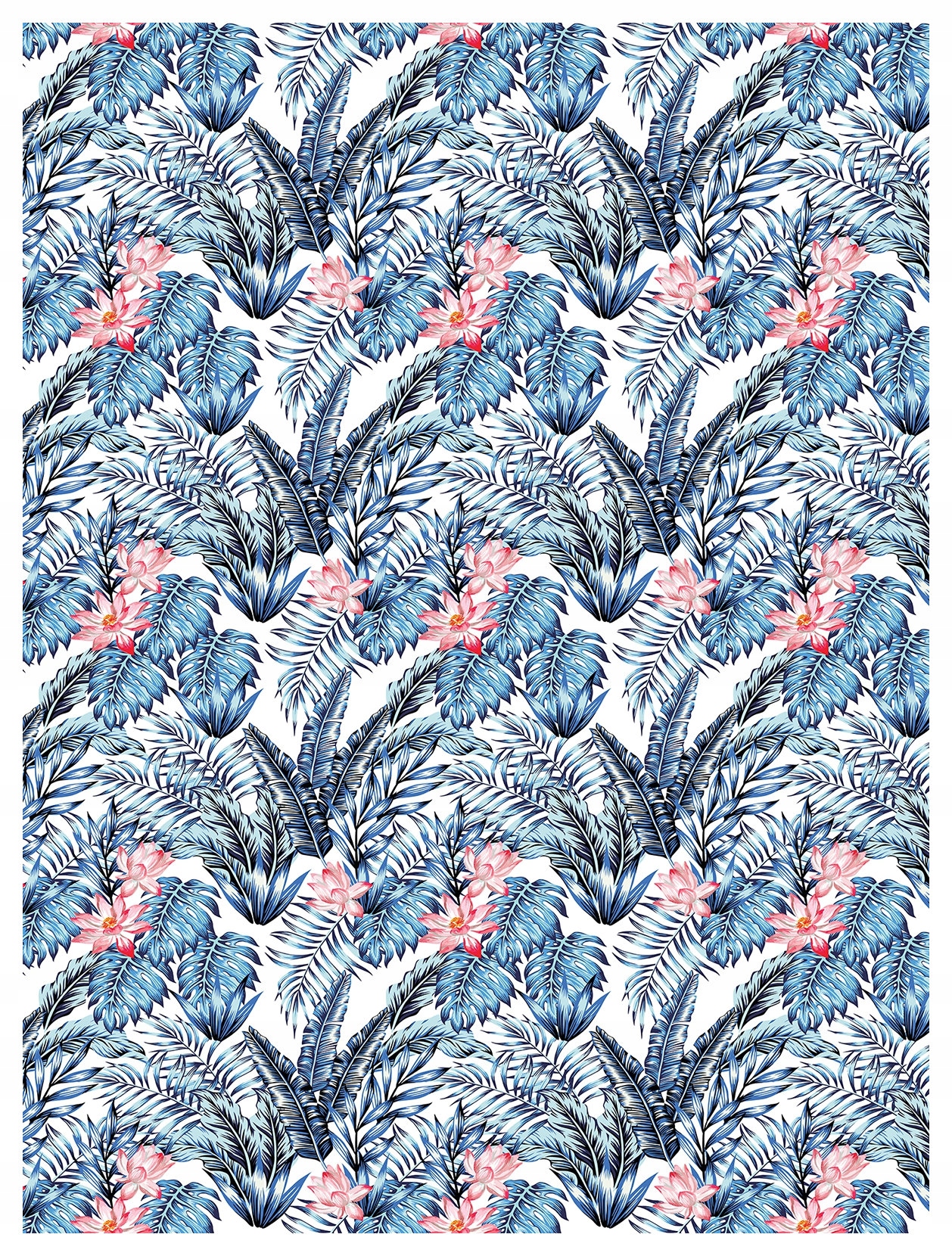 Fototapeta Tropické lilie růže na modrém pozadí elegance 184x254 lepidlo